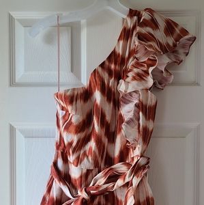 One shoulder Ruffle dress by Banana Republic